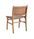 SILLA MARRÓN MADERA TECA-PIEL SALÓN 50 X 56 X 87 CM