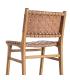 SILLA MARRÓN MADERA TECA-PIEL SALÓN 50 X 56 X 87 CM