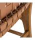 SILLA MARRÓN MADERA TECA-PIEL SALÓN 50 X 56 X 87 CM