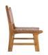 SILLA MARRÓN MADERA TECA-PIEL SALÓN 50 X 56 X 87 CM