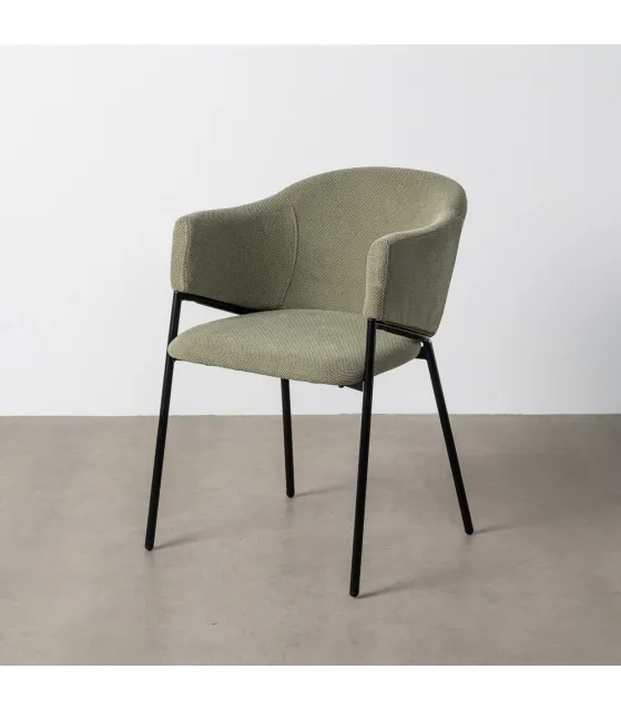 SILLA VERDE TEJIDO-METAL 54 X 60 X 78 CM