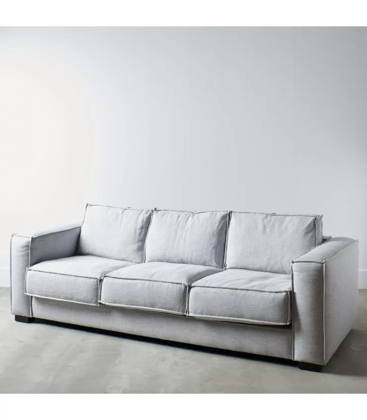 Sofa 3 Squares Gray 260 x 105 x 84 cm