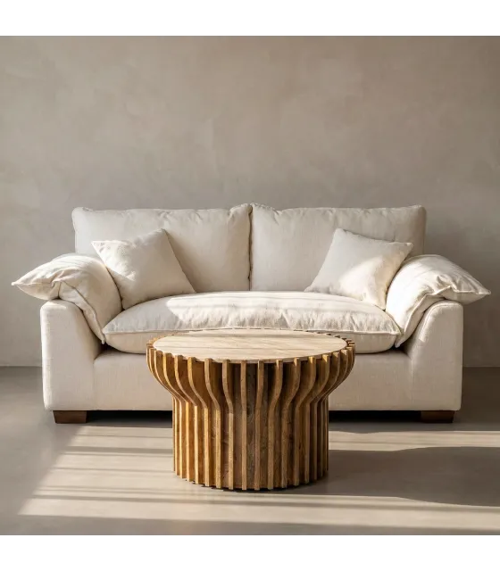 SOFÁ 2 PLAZAS CREMA TEJIDO 178 X 101 X 71 CM