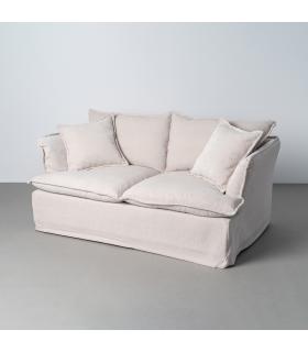 SOFÁ 2 PLAZAS CREMA TEJIDO 181 X 103 X 72 CM