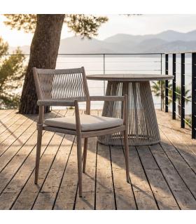 SILLA ACERO-RATTÁN PE EXTERIOR 55 X 55 X 85 CM