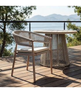 SILLA ACERO-RATTÁN PE EXTERIOR 57 X 58 X 77 CM