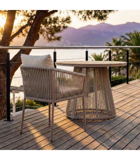 SILLA ACERO-RATTÁN PE EXTERIOR 57 X 58 X 74,50 CM