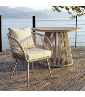 SILLA ACERO-RATTÁN PE EXTERIOR 66 X 65 X 80 CM