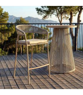 TABURETE ACERO-RATTÁN PE EXTERIOR 59 X 58 X 100,50 CM