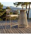 Steel-rattan PE outdoor stool 59 x 58 x 100.5 cm