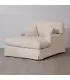 Sofá chaise longue bege sala de estar tecida 122 x 155 x 93 cm