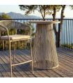 Polywood-PE rattan outdoor high table 70 x 70 x 100 cm
