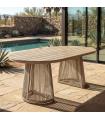 Polywood-PE rattan outdoor dining table 180 x 90 x 76.5 cm
