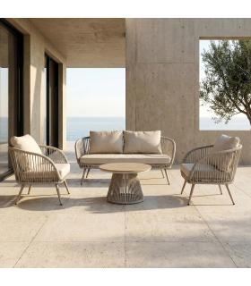 CONJUNTO JARDÍN ACERO-RATTÁN PE EXTERIOR 1 CM