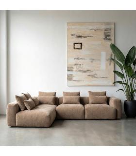 SOFÁ CHAISE LONGUE IZQUIERDA BEIGE 307 X 202 X 81 CM