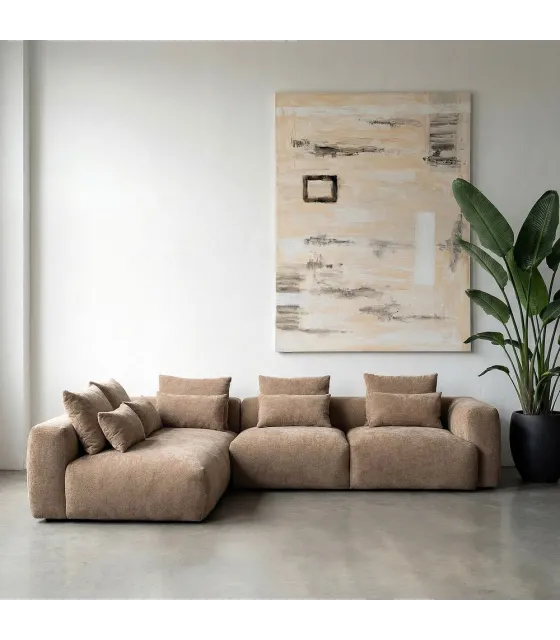 SOFÁ CHAISE LONGUE IZQUIERDA BEIGE 307 X 202 X 81 CM