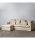 Chaise sofá longue bege sala de estar tecida 253 x 160 x 93 cm
