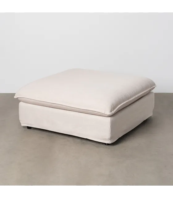PUF BEIGE DM-TEJIDO SALÓN 100 X 100 X 42 CM
