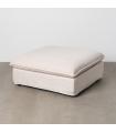 Beige Fabric Pouf 100 x 100 x 42 cm