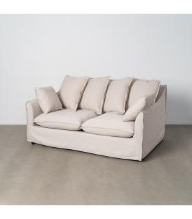 SOFÁ 2 PLAZAS BEIGE DM-TEJIDO SALÓN 158 X 102 X 77 CM