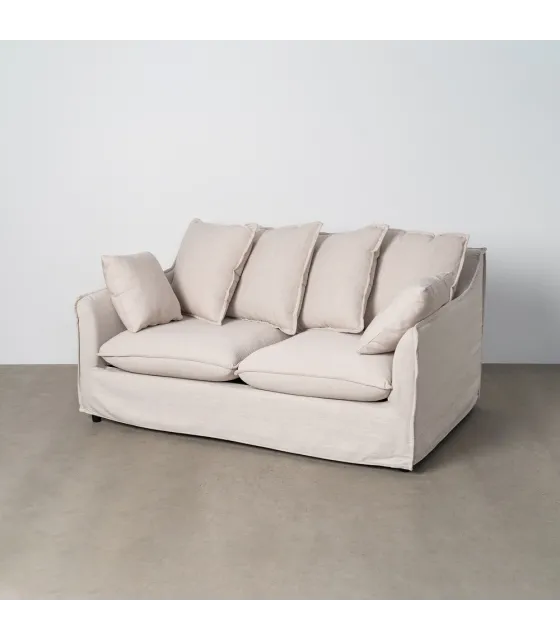SOFÁ 2 PLAZAS BEIGE DM-TEJIDO SALÓN 158 X 102 X 77 CM