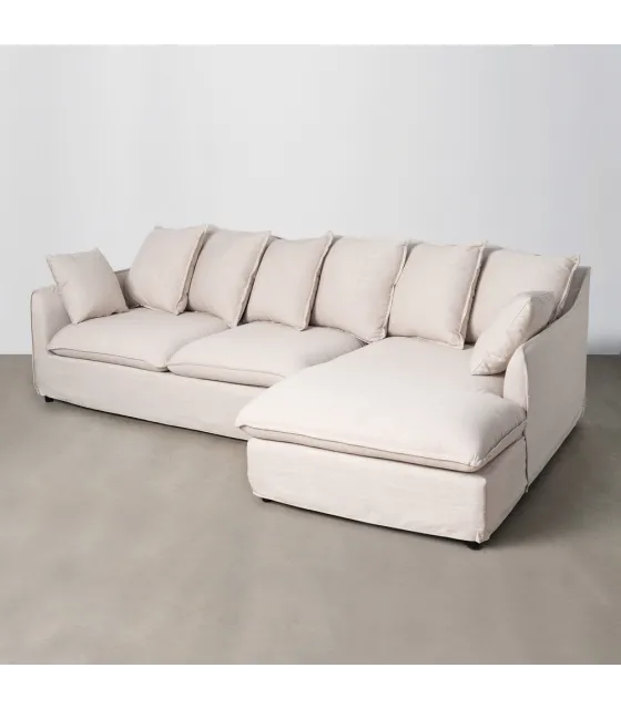 SOFÁ CHAISE LONGUE BEIGE DM-TEJIDO SALÓN 252 X 158 X 84 CM