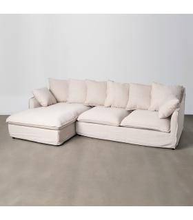 SOFÁ CHAISE LONGUE BEIGE DM-TEJIDO SALÓN 254 X 158 X 84 CM