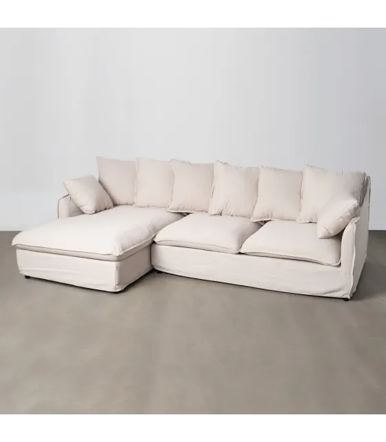 SOFÁ CHAISE LONGUE BEIGE DM-TEJIDO SALÓN 254 X 158 X 84 CM