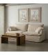SOFÁ 3 PLAZAS BEIGE MADERA / TEJIDO 230 X 109 X 90 CM