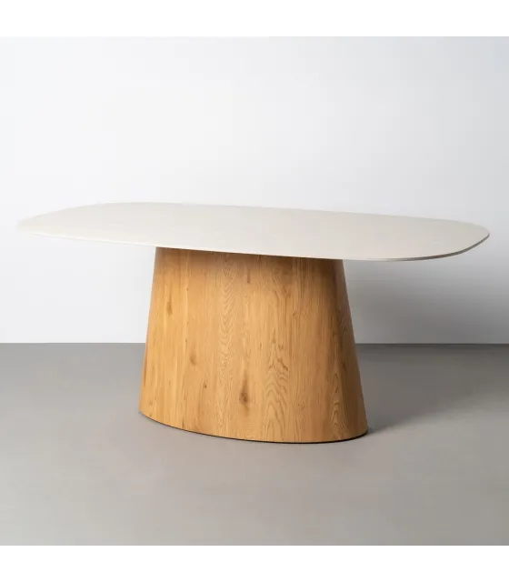 MESA COMEDOR BEIGE PIEDRA 180 X 90 X 76 CM