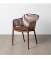 SILLA MARRÓN POLIPROPILENO EXTERIOR 55 X 61 X 80 CM