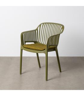 SILLA VERDE POLIPROPILENO EXTERIOR 55 X 61 X 80 CM