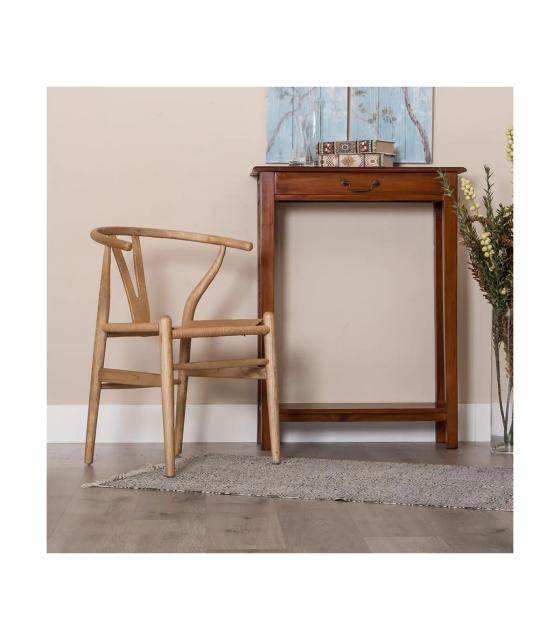 SILLA NATURAL MADERA DE OLMO DECORACIÓN 56 X 48 X 78 CM