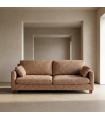 SOFÁ 3 PLAZAS OCRE TEJIDO-MADERA 221 X 90 X 87 CM