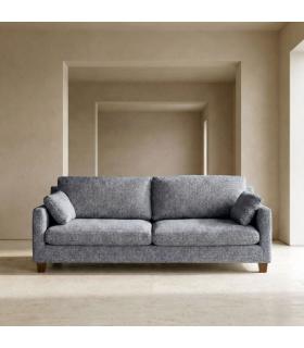 SOFÁ 3 PLAZAS AZUL TEJIDO-MADERA 221 X 90 X 87 CM