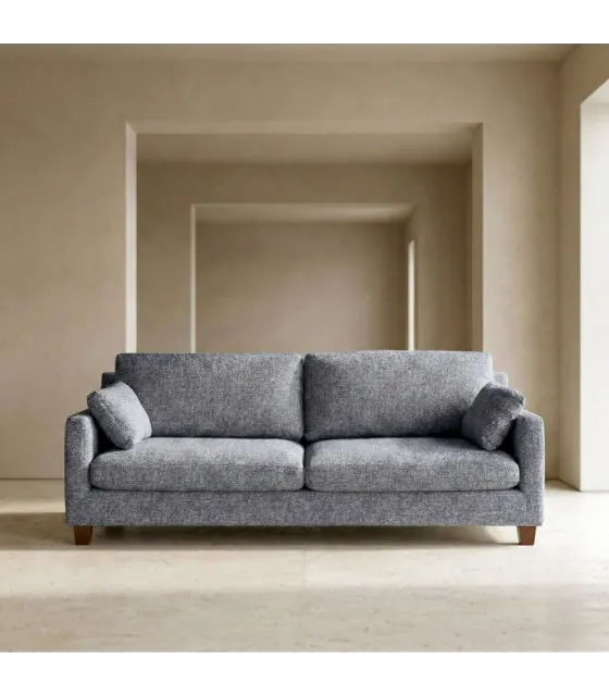 SOFÁ 3 PLAZAS AZUL TEJIDO-MADERA 221 X 90 X 87 CM