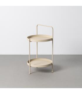 MESITA BEIGE METAL 36,50 X 36,50 X 66 CM