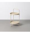 MESITA BEIGE METAL 36,50 X 36,50 X 66 CM