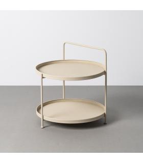 MESITA BEIGE METAL 56 X 56 X 60 CM