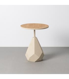 MESITA CREMA METAL 45 X 45 X 56 CM