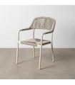 SILLA TAUPE ALUMINIO-RATTÁN PE EXTERIOR 57 X 61 X 82 CM