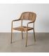 SILLA SIMIL MADERA ALUMINIO-RATTÁN PE 57 X 61 X 82 CM