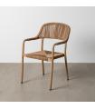 Wood aluminium-rattan PE faux chair 57 x 61 x 82 cm