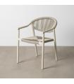 SILLA TAUPE ALUMINIO-RATTÁN PE EXTERIOR 56,50 X 62,50 X 80,5