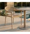 Beige aluminium-PE rattan contract chair 56 x 58 x 76 cm
