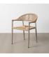 SILLA BEIGE ALUMINIO-RATTÁN PE CONTRACT 56 X 58 X 76 CM