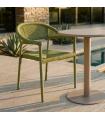 Green aluminium-PE rattan contract chair 56 x 58 x 76 cm