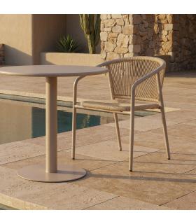 SILLA BEIGE ALUMINIO-RATTÁN PE CONTRACT 57 X 60 X 77,50 CM
