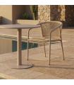 Beige aluminium-rattan PE contract chair 57 x 60 x 77.5 cm