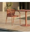 Terracotta aluminium-rattan PE chair 57 x 60 x 77.5 cm
